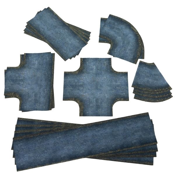 Stary Asfalt - Zestaw dróg 2D (szer. 7,6 cm / 3")