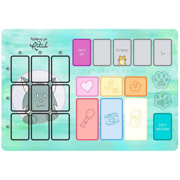 Najlepsza gra o kotach 60x40 cm - gumowa mata do gier planszowych
